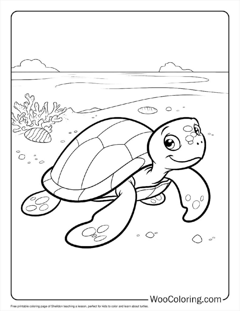 100  Turtle coloring pages  Free PDF To Print  - 30