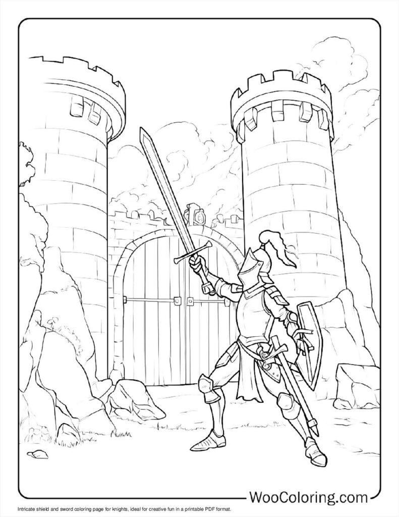 100  Knight coloring pages  Free PDF To Print  - 88