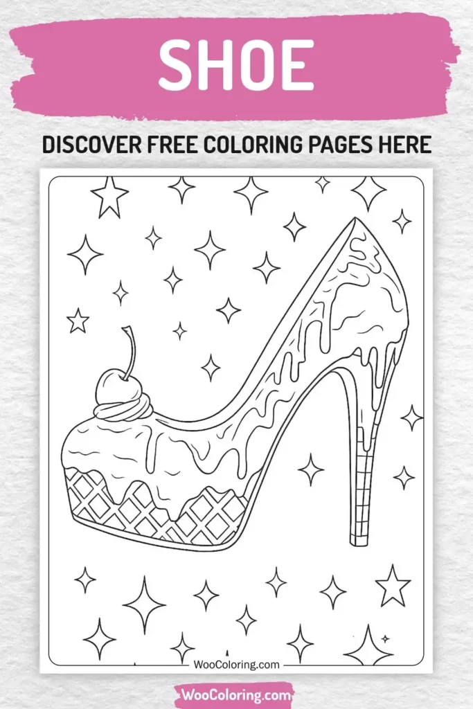 Shoe coloring pages designs for girls