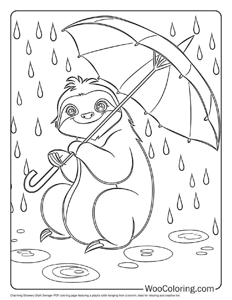 100  Sloth coloring pages  Free PDF To Print  - 13