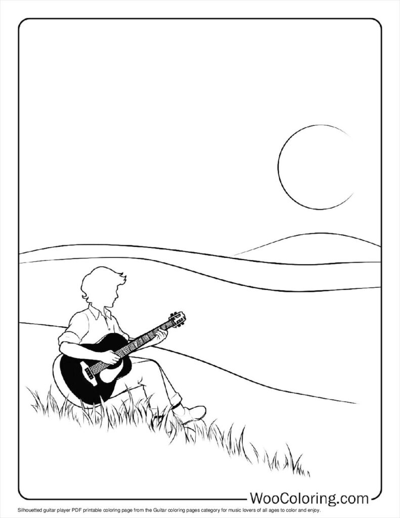 100  Guitar coloring pages  Free PDF To Print  - 30