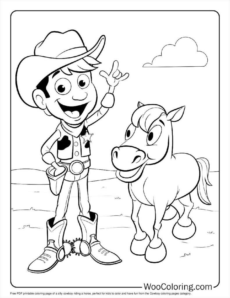 100  Cowboy coloring pages  Free PDF To Print  - 12