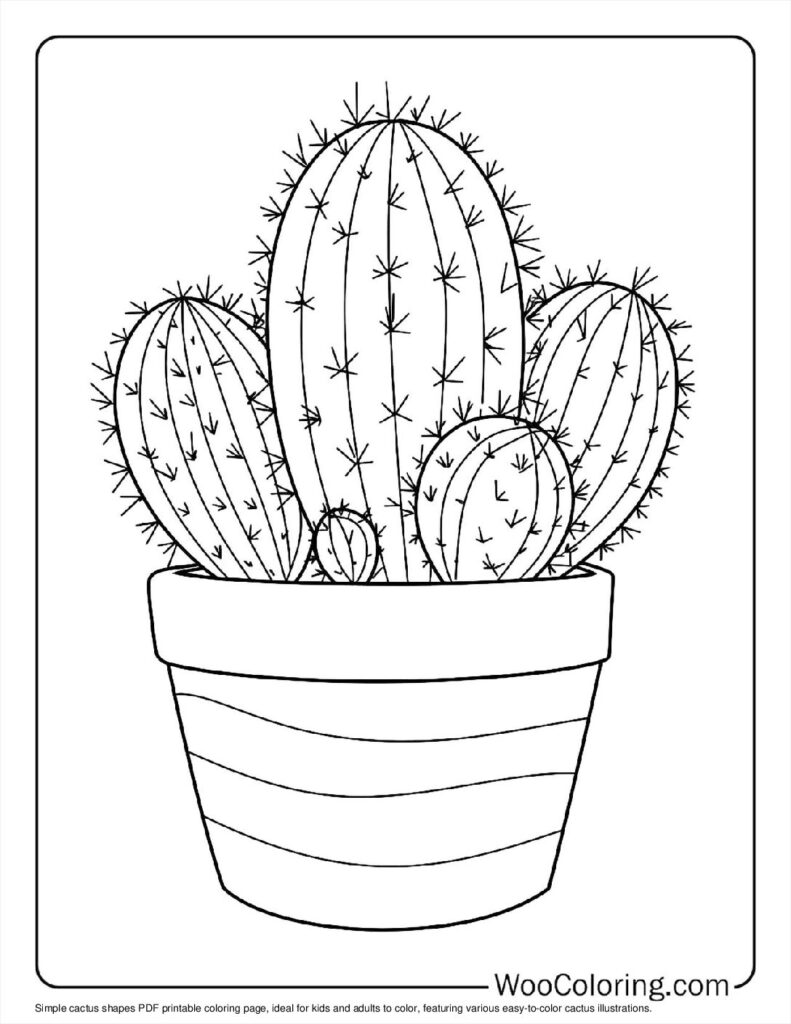 100  Cactus coloring pages  Free PDF To Print  - 23