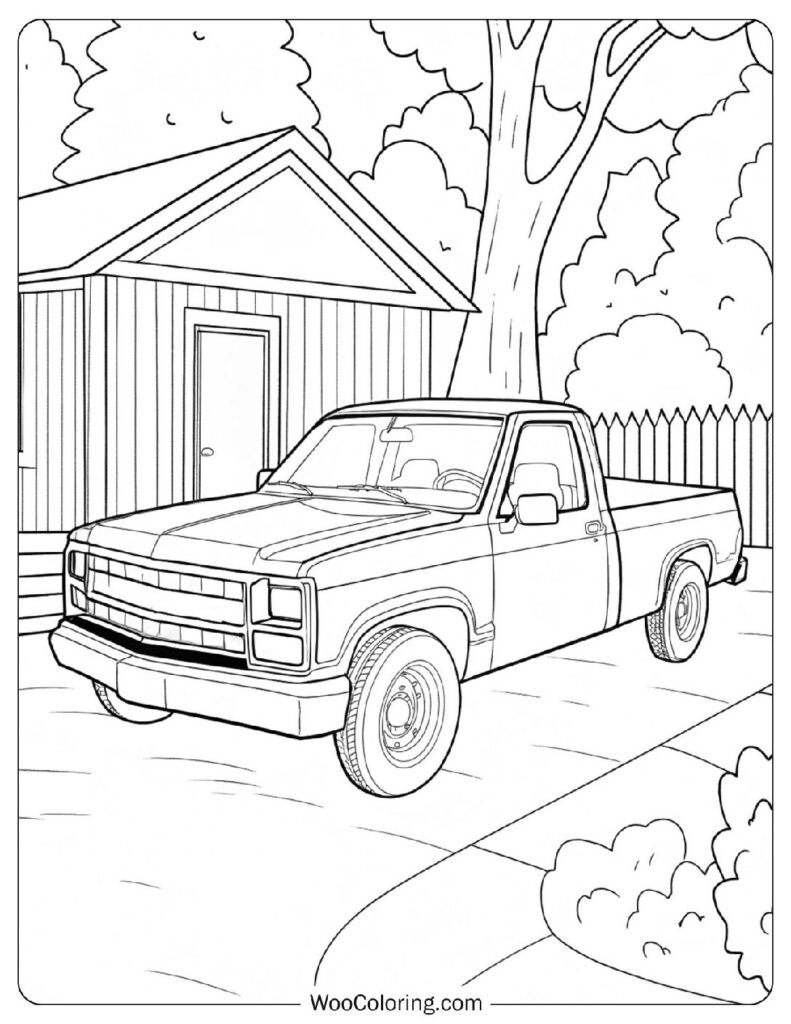 Simple Coloring Page Of A Chevy Truck – Iconic Design On The Move