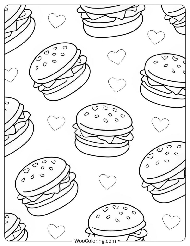 22 Burger Coloring Pages  Free PDF To Print  - 44