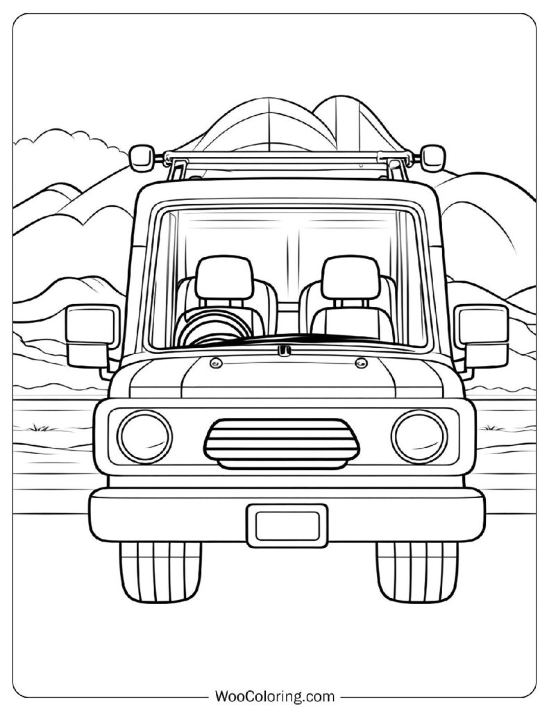 Simple Coloring Page Of Bluey On A Bobo Car Adventure