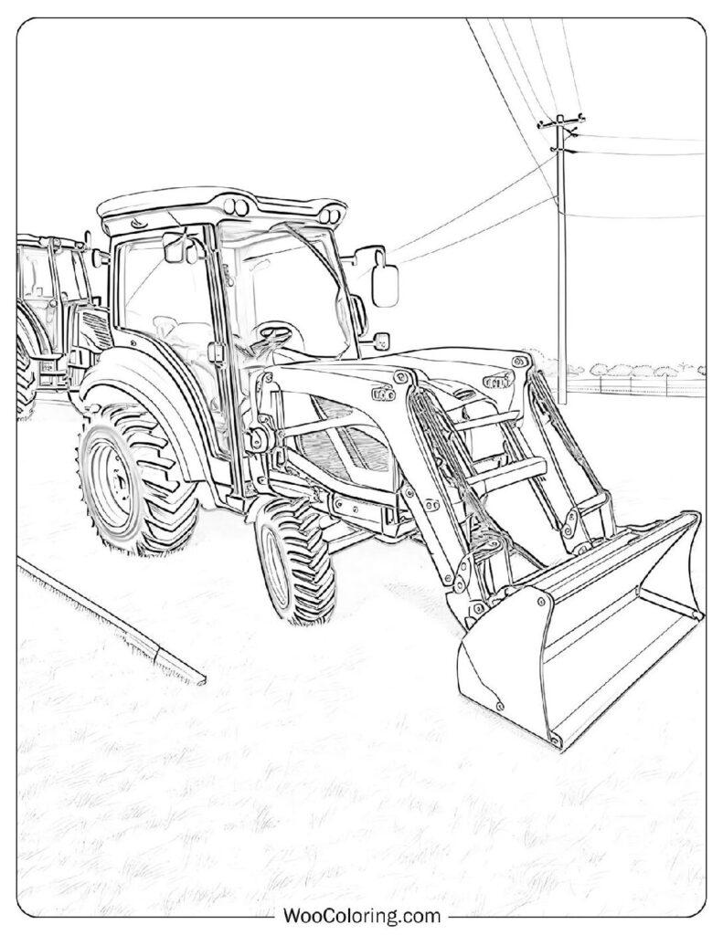 Simple Coloring Page Of Bobcat Tractor