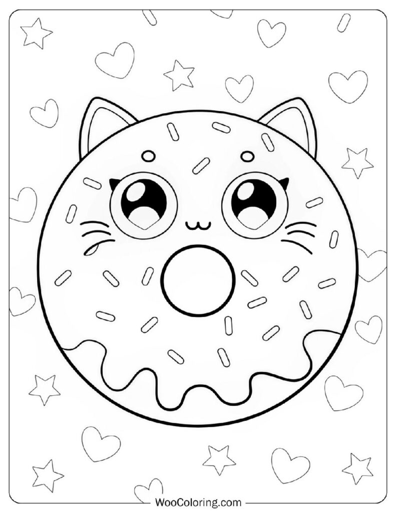 26 Donut Coloring Pages  Free PDF To Print  - 14
