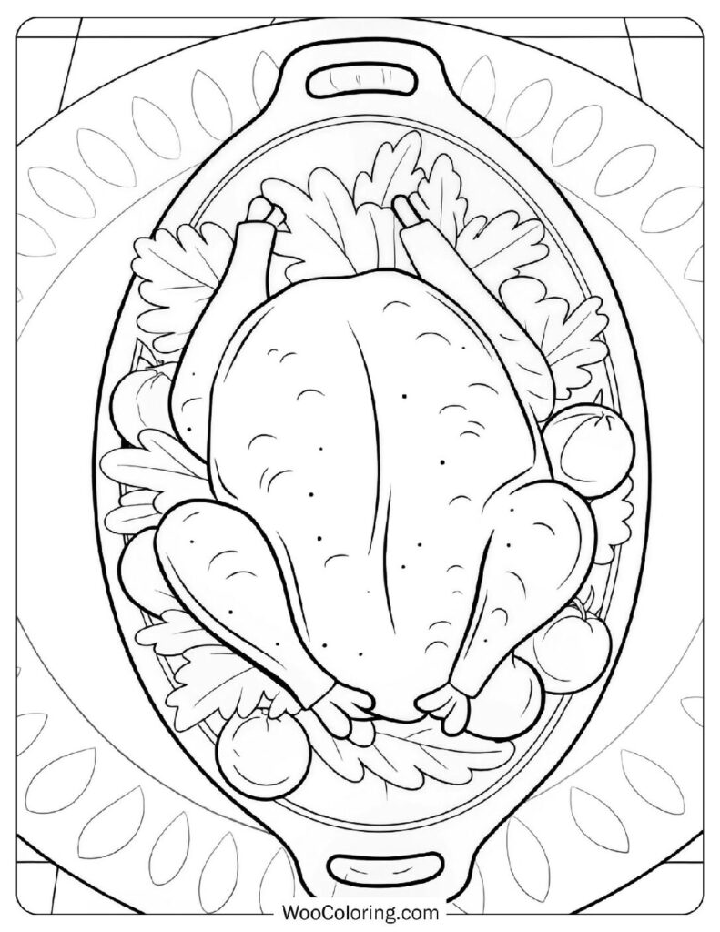 Food coloring page of Festive Roast Turkey