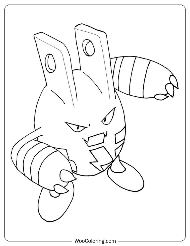 Simple Elekid Pokemon Coloring Page for Preschoolers