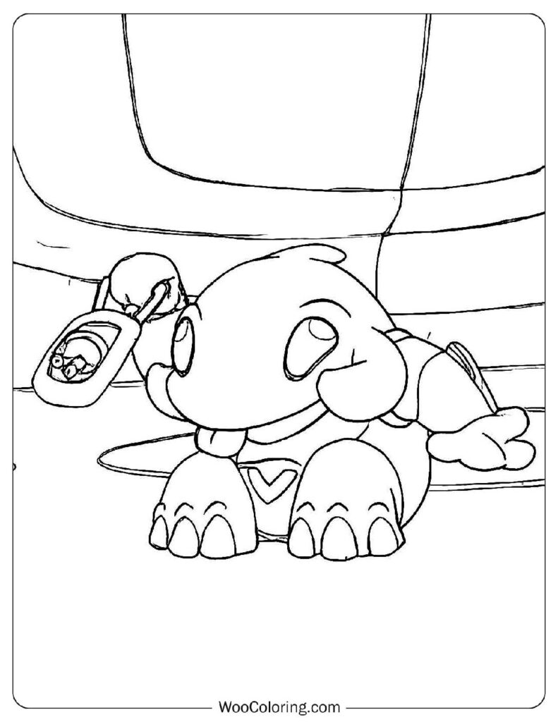 Simple Outline Of Baby Gantu To Color For Kids