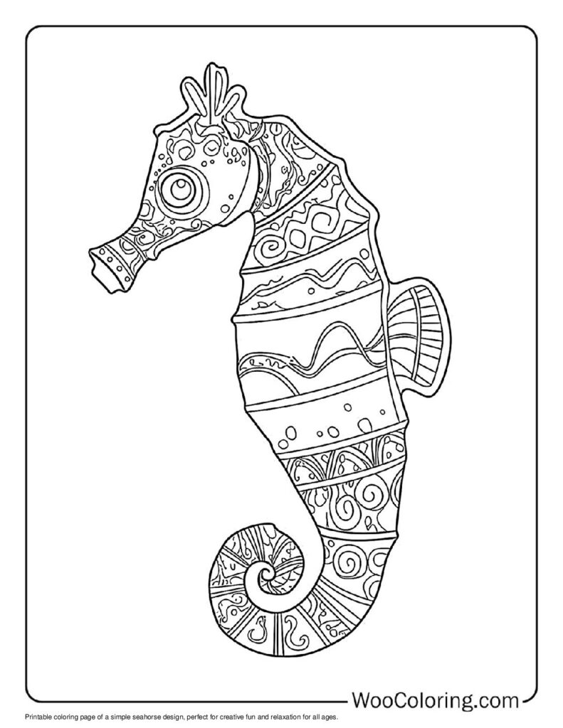 100  Seahorse coloring pages  Free PDF To Print  - 96
