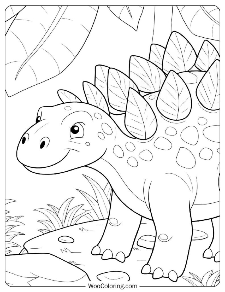 Simple Stegosaurus Design To Color