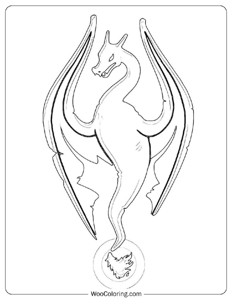Simple Stylized Charizard Pokémon Silhouette