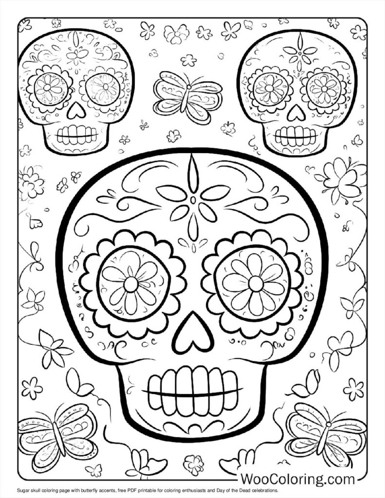 100  Sugar Skulls coloring pages  Free PDF To Print  - 47