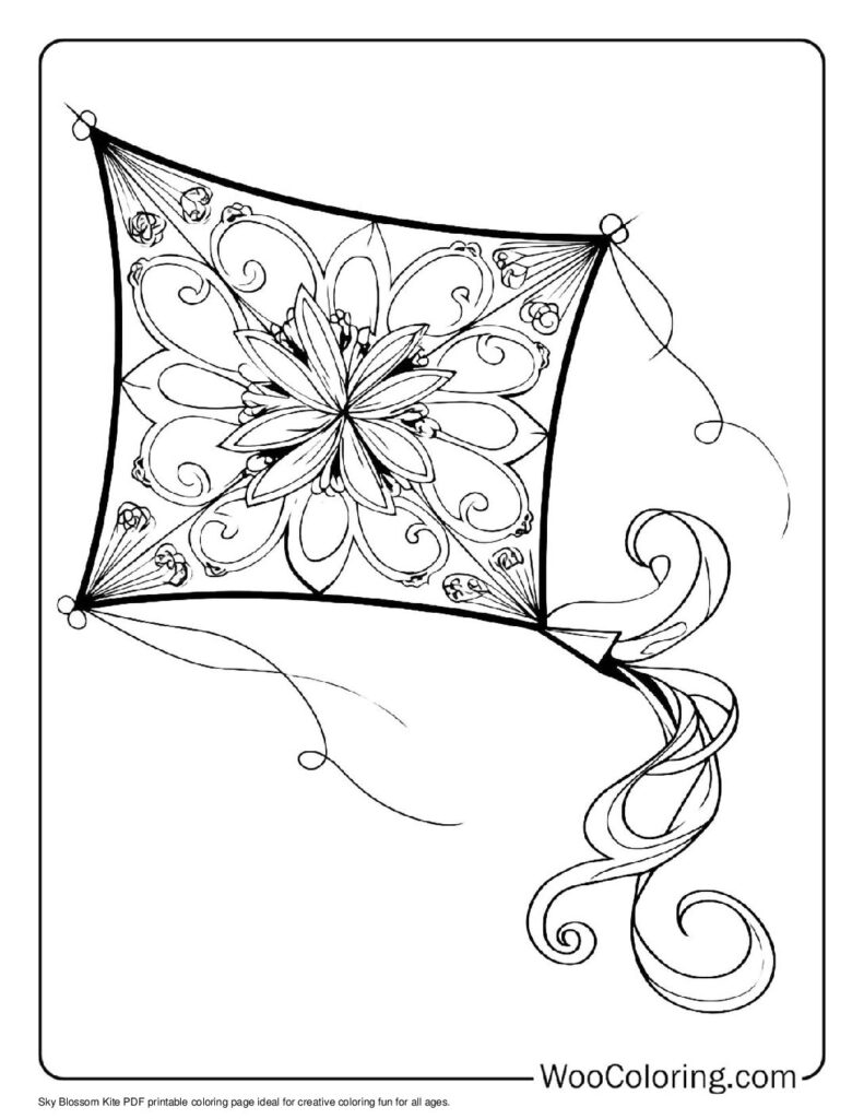 100  Kite coloring pages  Free PDF To Print  - 76