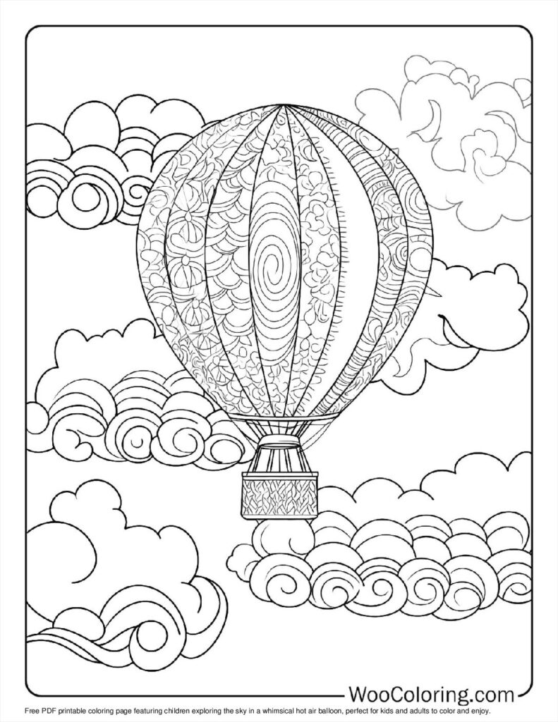 100  Hot Air Balloon coloring pages  Free PDF To Print  - 18
