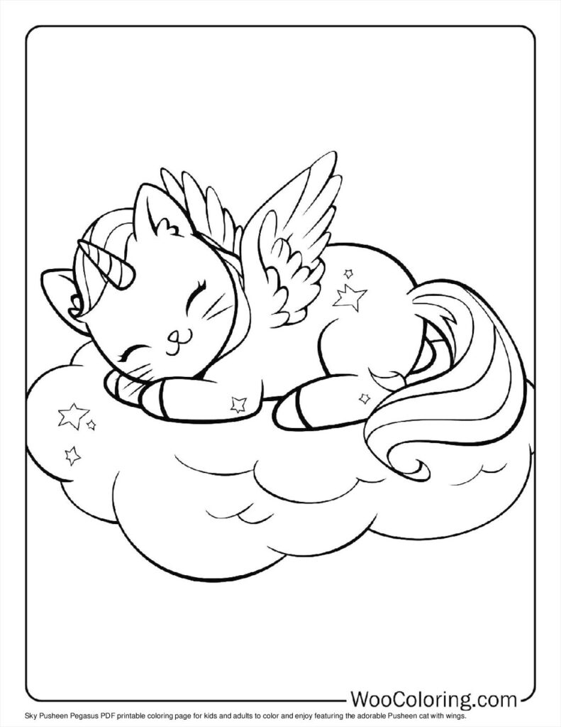 100  Unicorn Cat coloring pages  Free PDF To Print  - 47