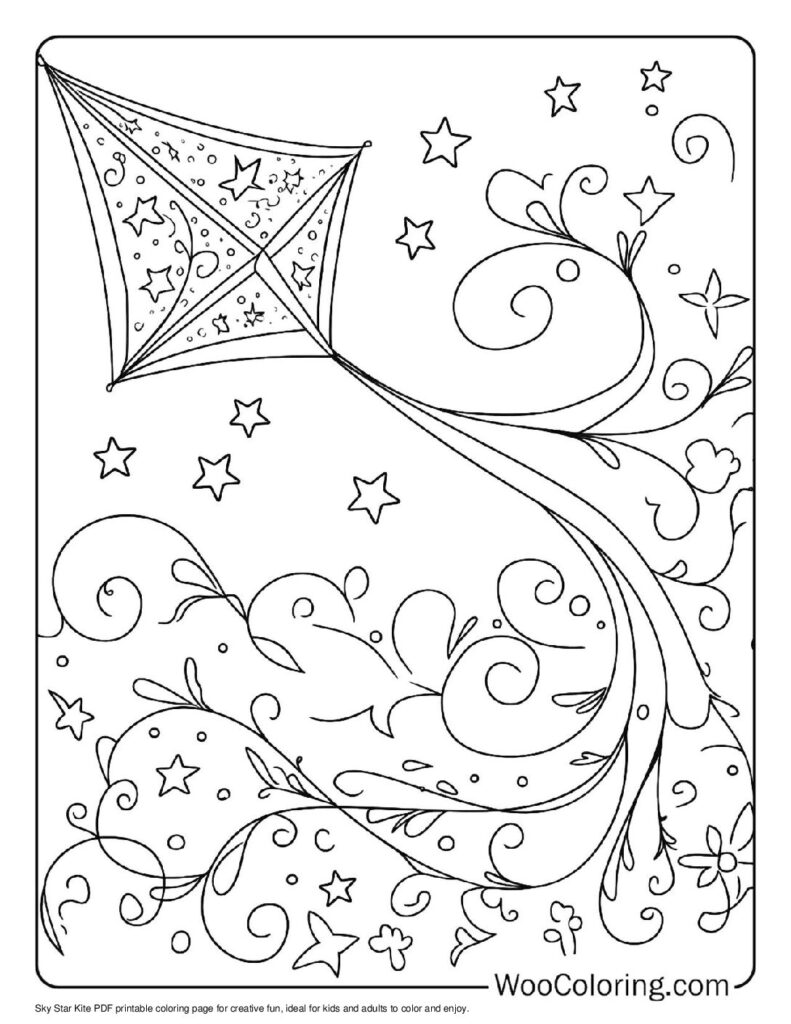 100  Kite coloring pages  Free PDF To Print  - 59