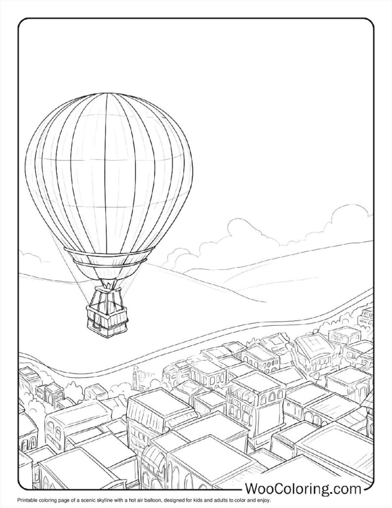 100  Hot Air Balloon coloring pages  Free PDF To Print  - 61