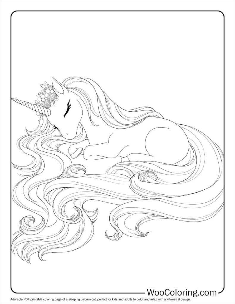 100  Unicorn Cat coloring pages  Free PDF To Print  - 78