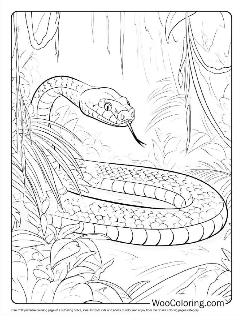 Slithering cobra Coloring Sheet