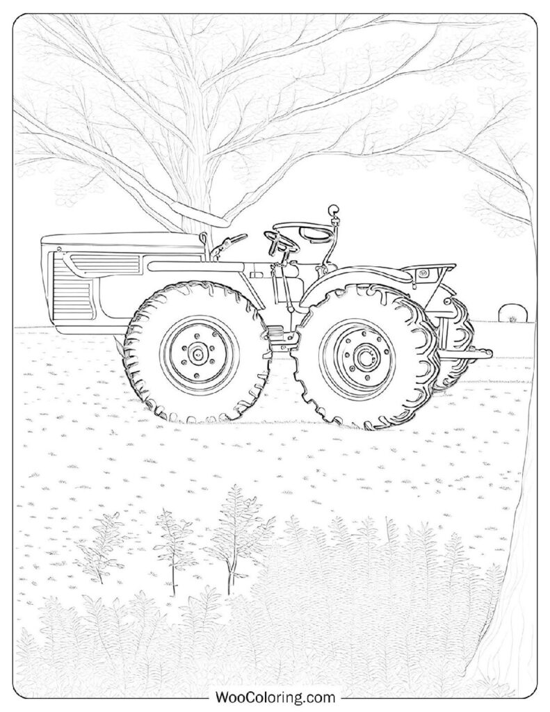 Small Tractor With Big Tires For Kids Coloring