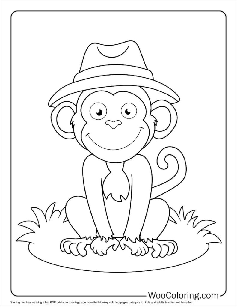 100  Monkey coloring pages  Free PDF To Print  - 37