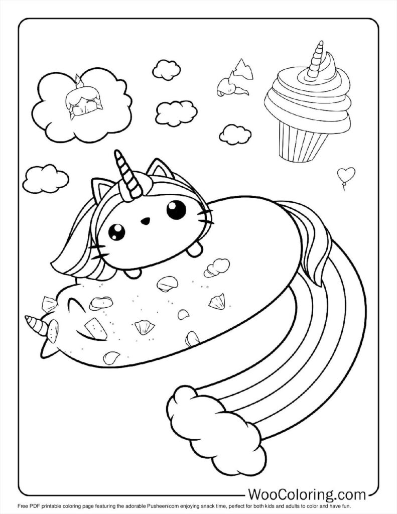 100  Unicorn Cat coloring pages  Free PDF To Print  - 64