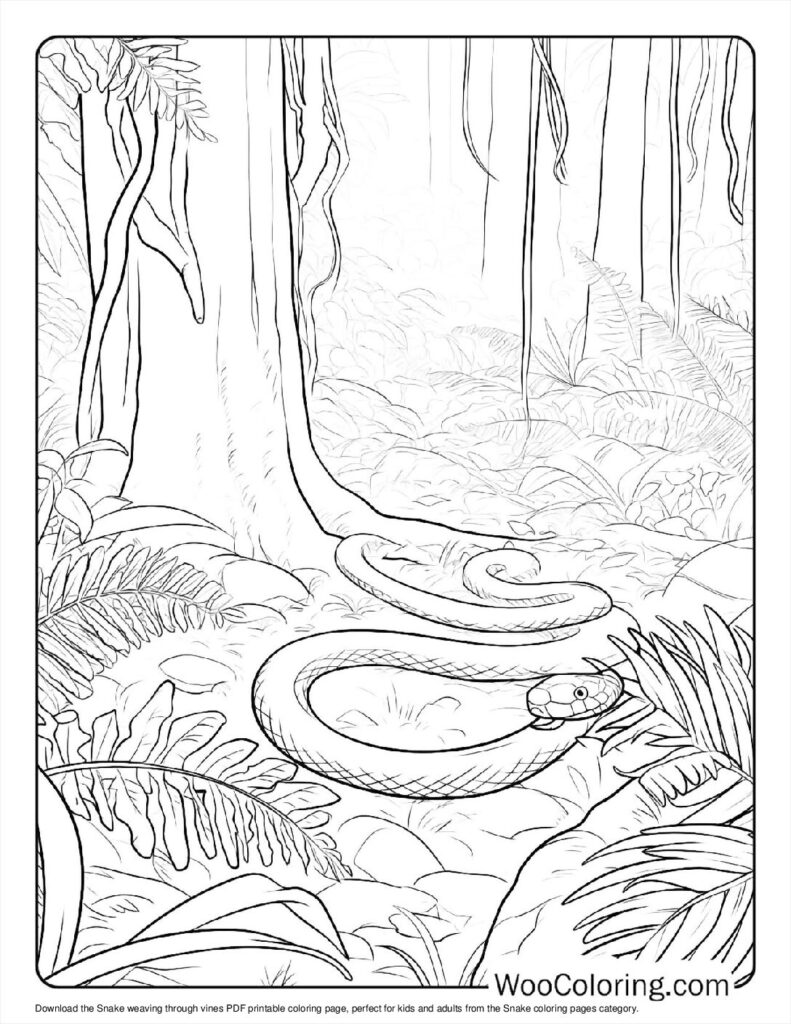 Snake weaving through vines