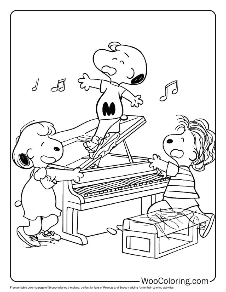 100  Peanuts   Snoopy coloring pages  Free PDF To Print  - 15