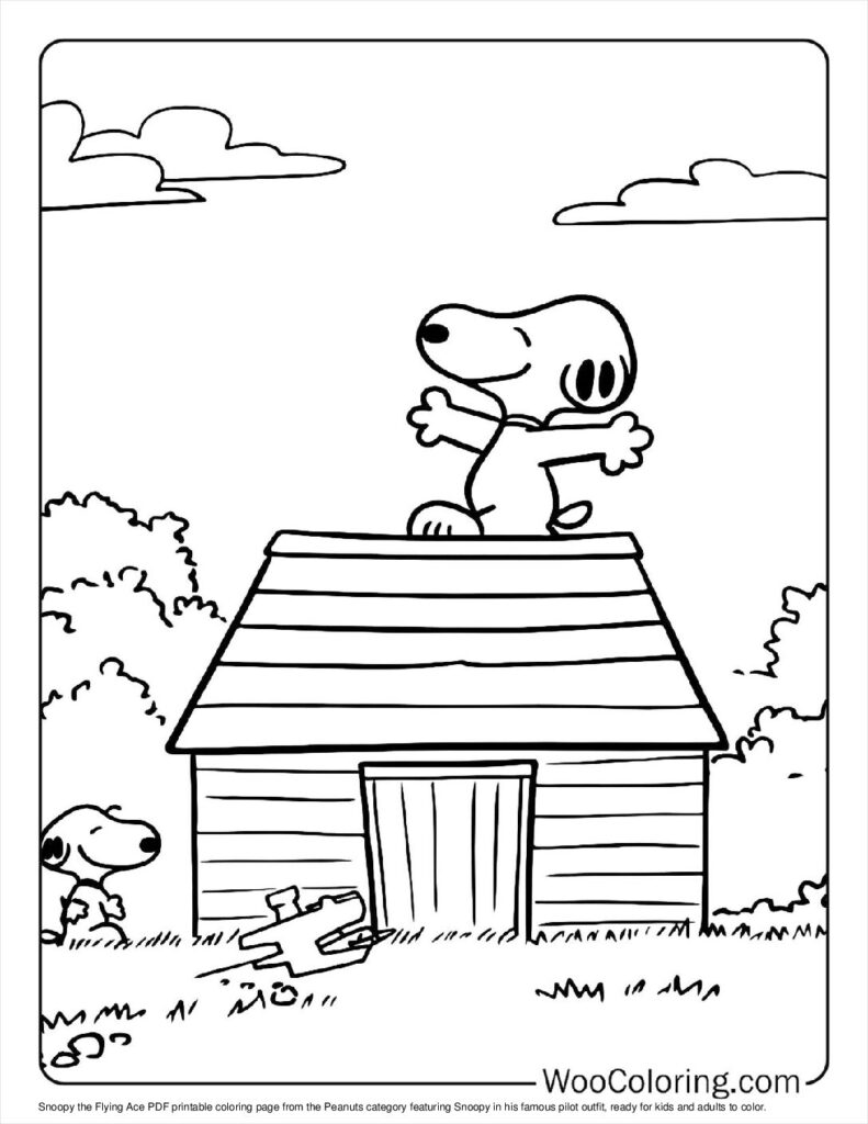 100  Peanuts   Snoopy coloring pages  Free PDF To Print  - 28