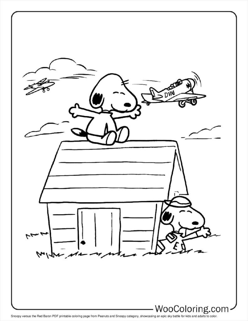 100  Peanuts   Snoopy coloring pages  Free PDF To Print  - 31