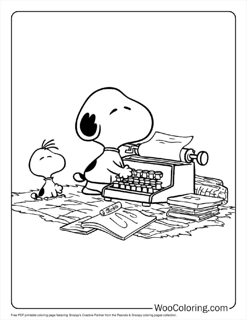 100  Peanuts   Snoopy coloring pages  Free PDF To Print  - 98