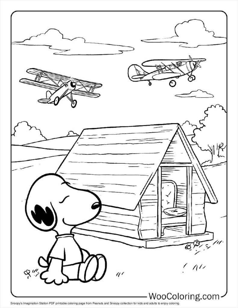100  Peanuts   Snoopy coloring pages  Free PDF To Print  - 82