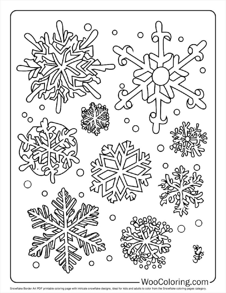 100  Snowflake coloring pages  Free PDF To Print  - 11