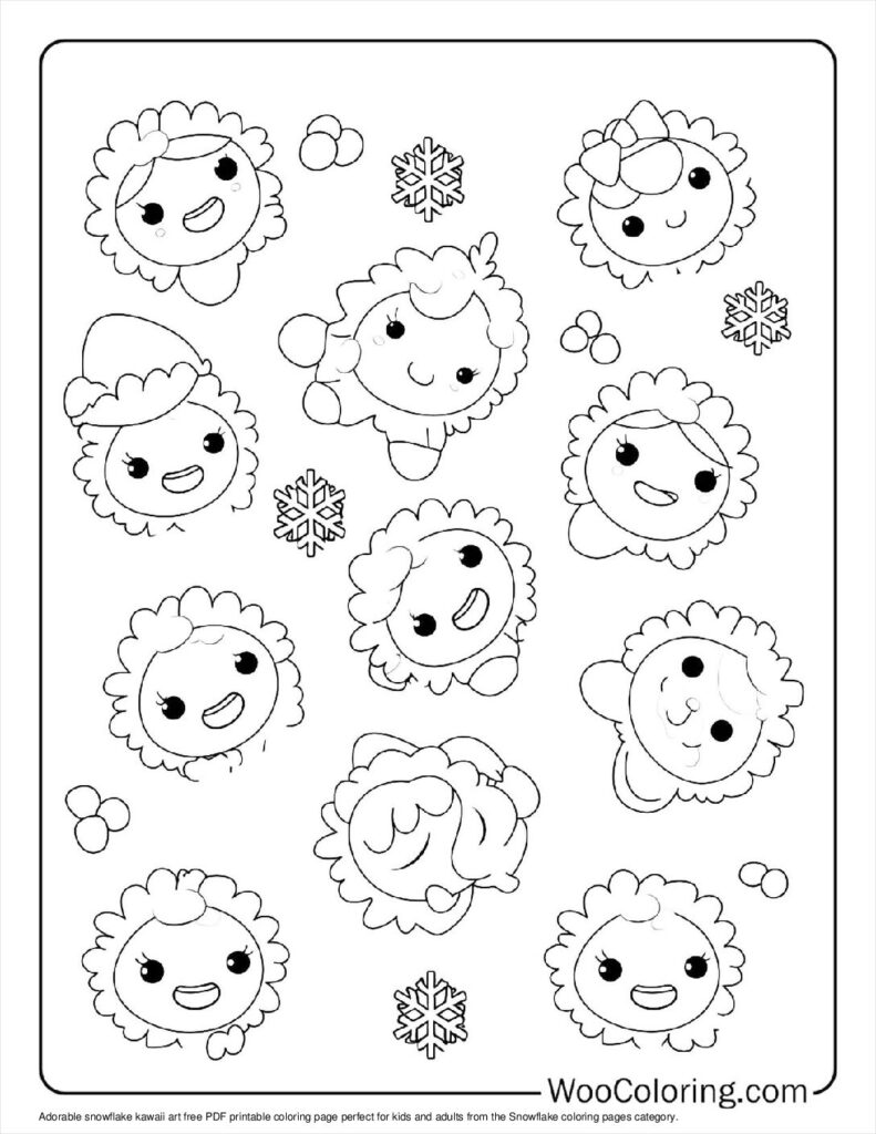 100  Snowflake coloring pages  Free PDF To Print  - 17