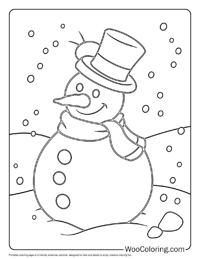 100  Snowman coloring pages  Free PDF To Print  - 29