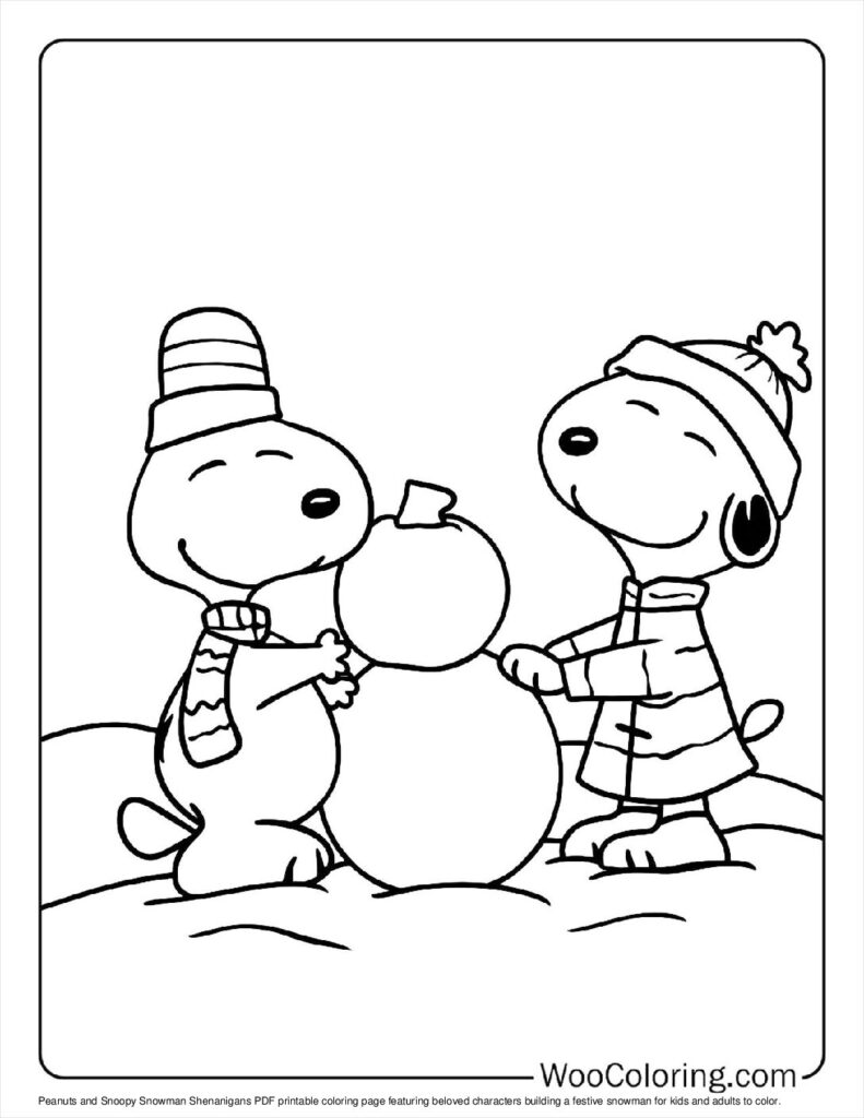 100  Peanuts   Snoopy coloring pages  Free PDF To Print  - 12