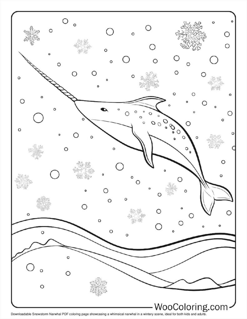 100  Narwhal coloring pages  Free PDF To Print  - 33