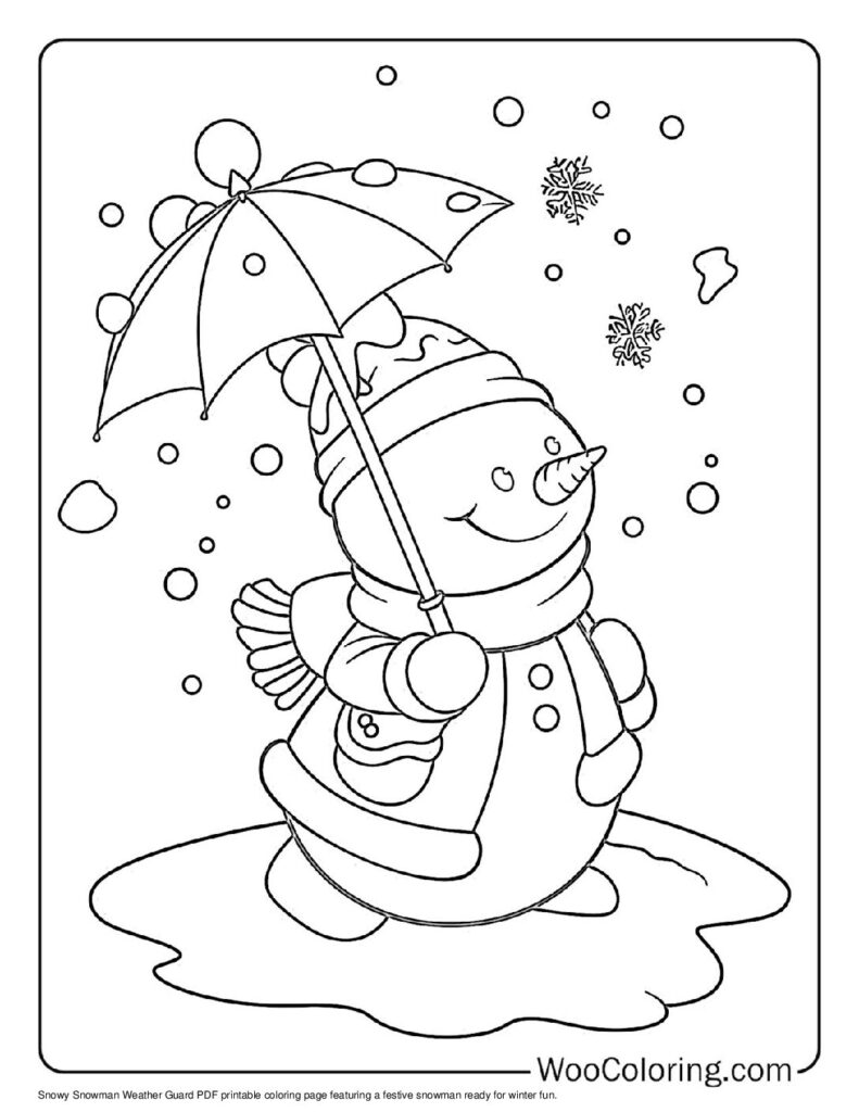 100  Snowman coloring pages  Free PDF To Print  - 8