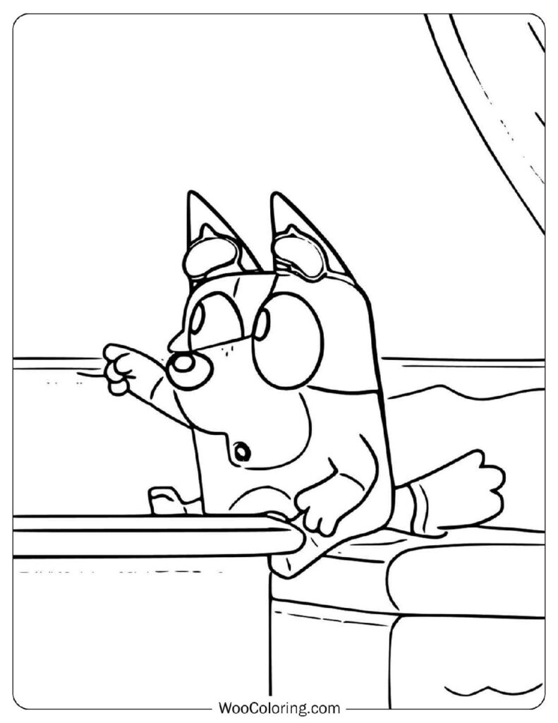 Socks Heeler is on a Mission Coloring Page For Kids
