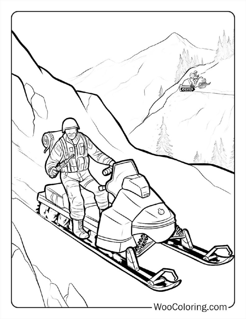Soldier's Snowy Mission Coloring Page For Kids