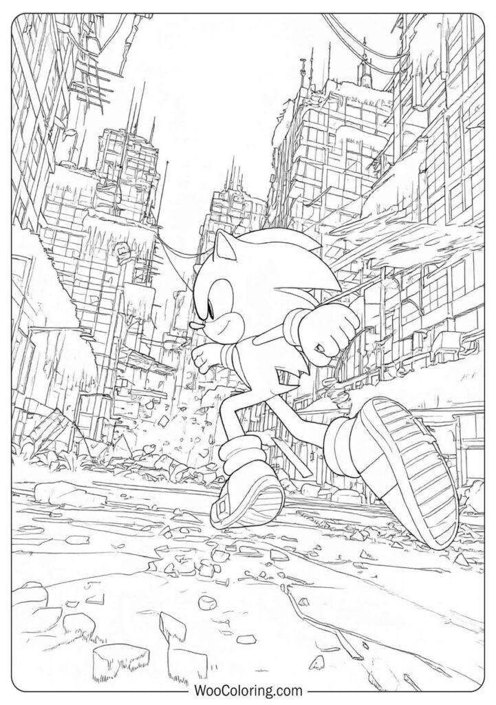 Sonic 06 in an action-packed 3D moment filled with speed and dramatic intensity