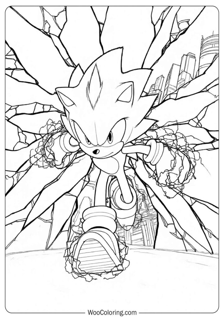 Sonic Prime Character Coloring Page for Preschoolers symbolizing multiverse adventure and speed