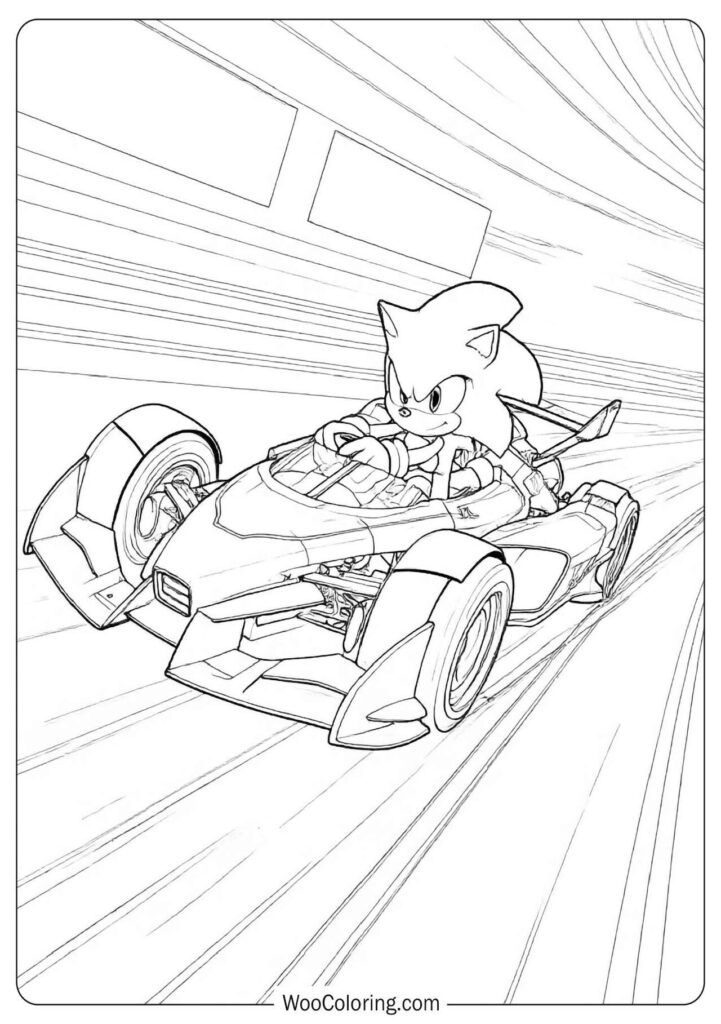 Sonic Racing captured on the track with glowing lights and adrenaline-charged movement