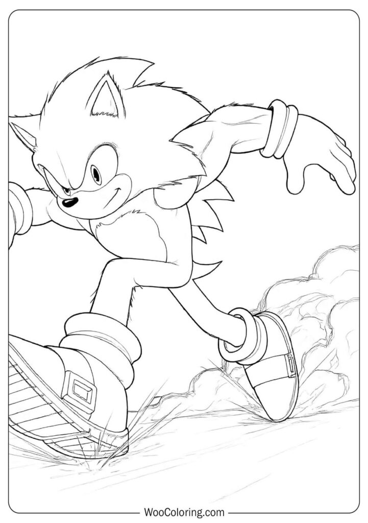 Sonic the Hedgehog 4 Scene Showing High-Speed Running Through a Sci-Fi World