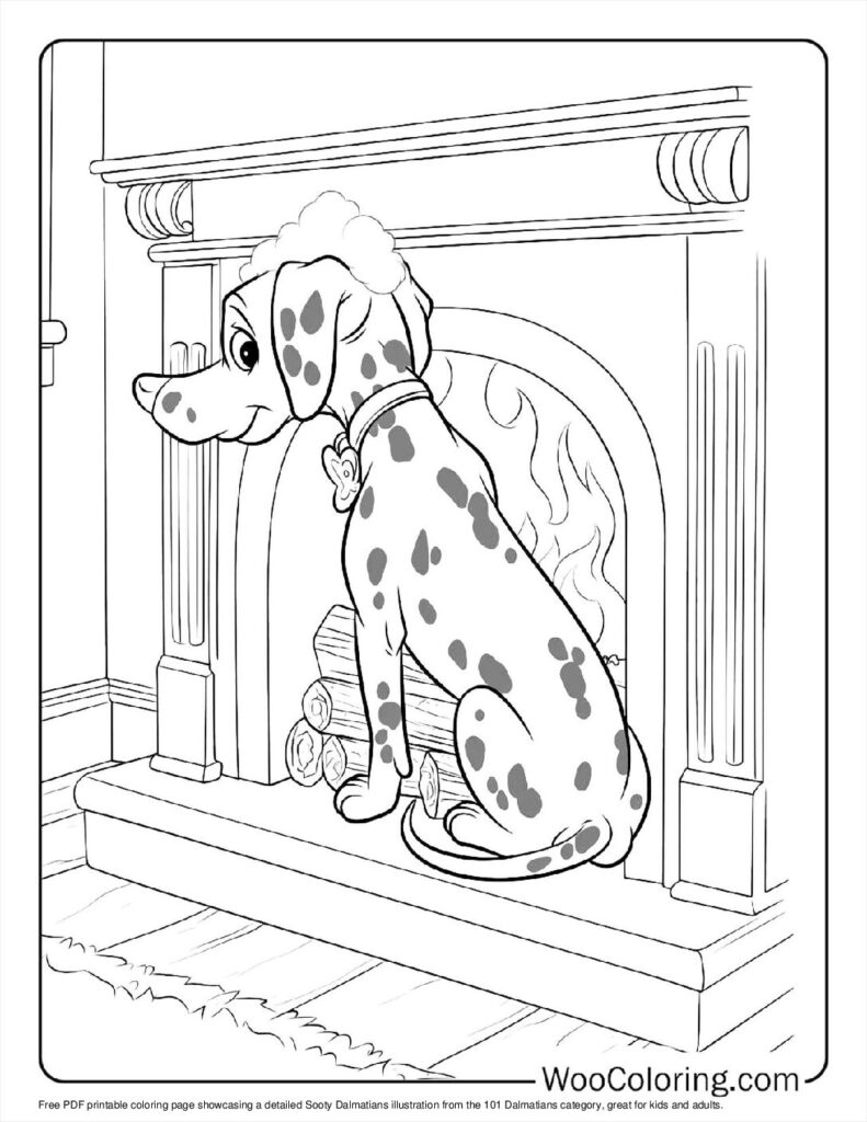 Sooty Dalmatians Coloring In For Kids