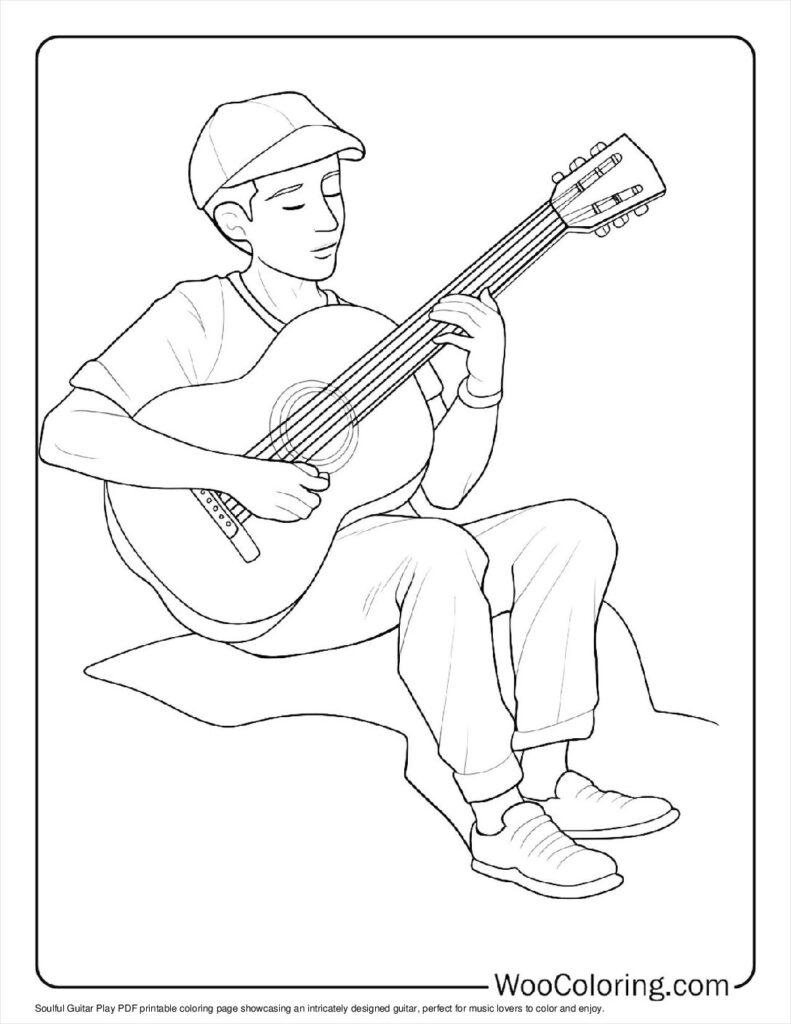 100  Guitar coloring pages  Free PDF To Print  - 69