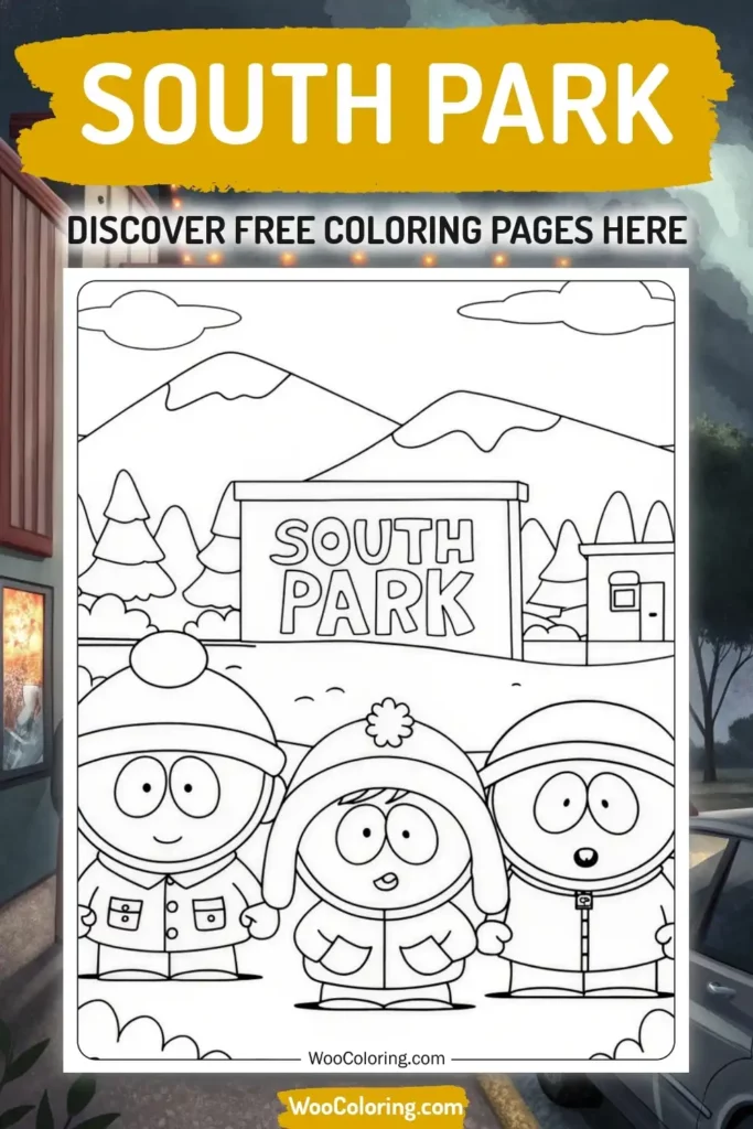 South Park coloring pages designs from movies